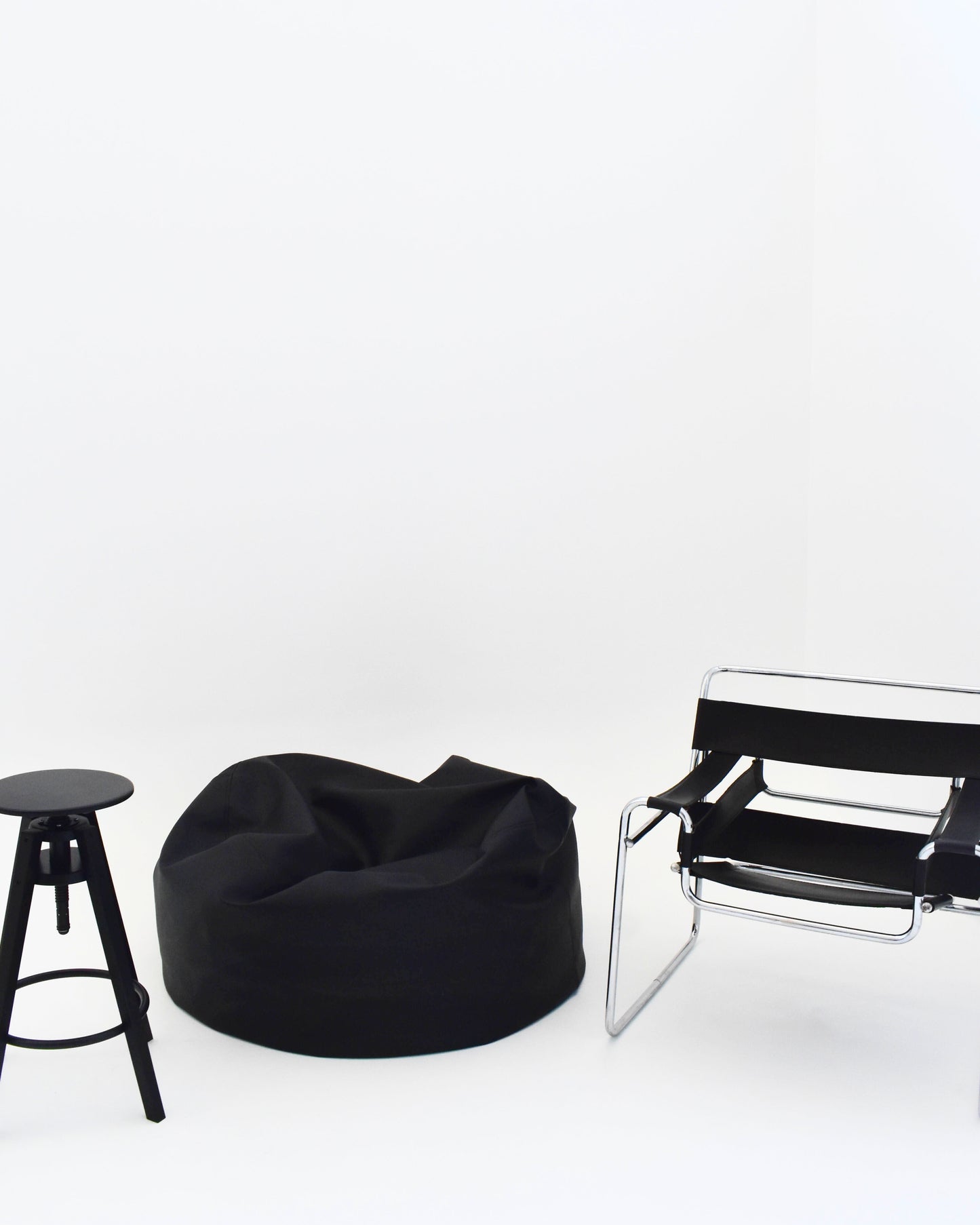 Black Leather Bean Bag