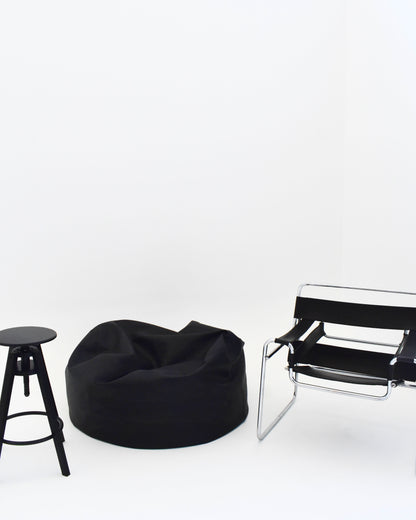 Black Leather Bean Bag